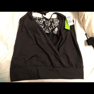 Black and white tankini set